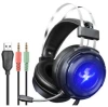 A wired headset with a microphone for computer gaming details Picture